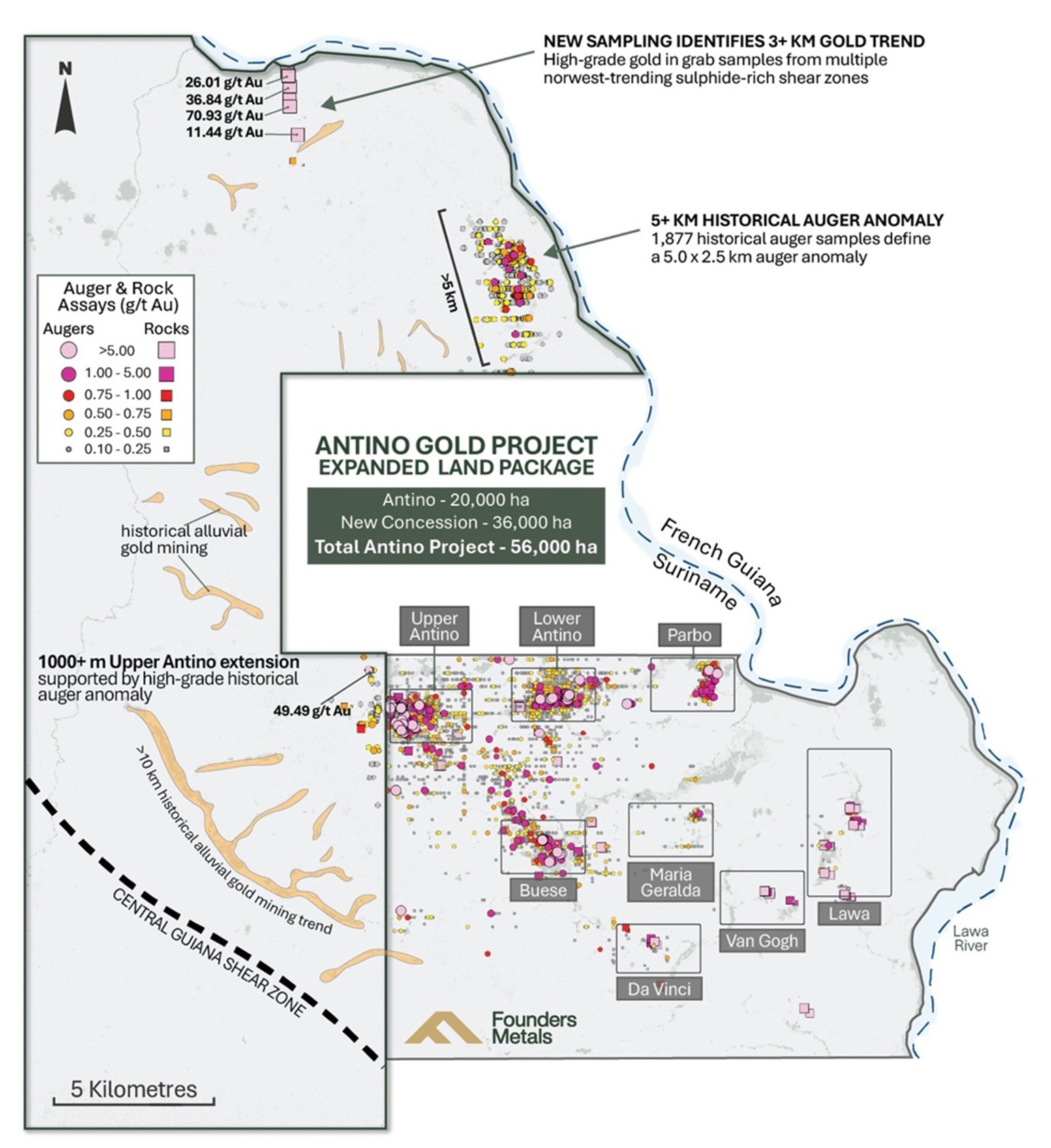 Antino Gold Project Property Map