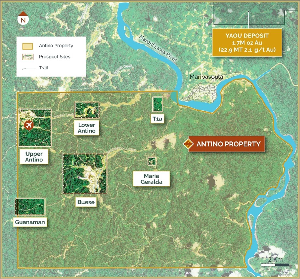 Antino Gold Project Area Map<